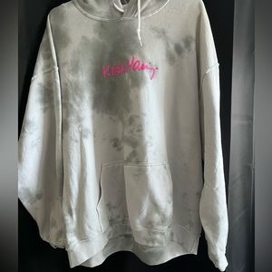 UO Keith Haring Tie- Dye Hoodie: grey tie-dye, NEVER WORN